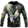 Rooster 3D All Over Printed Unisex Deluxe Hoodie ML