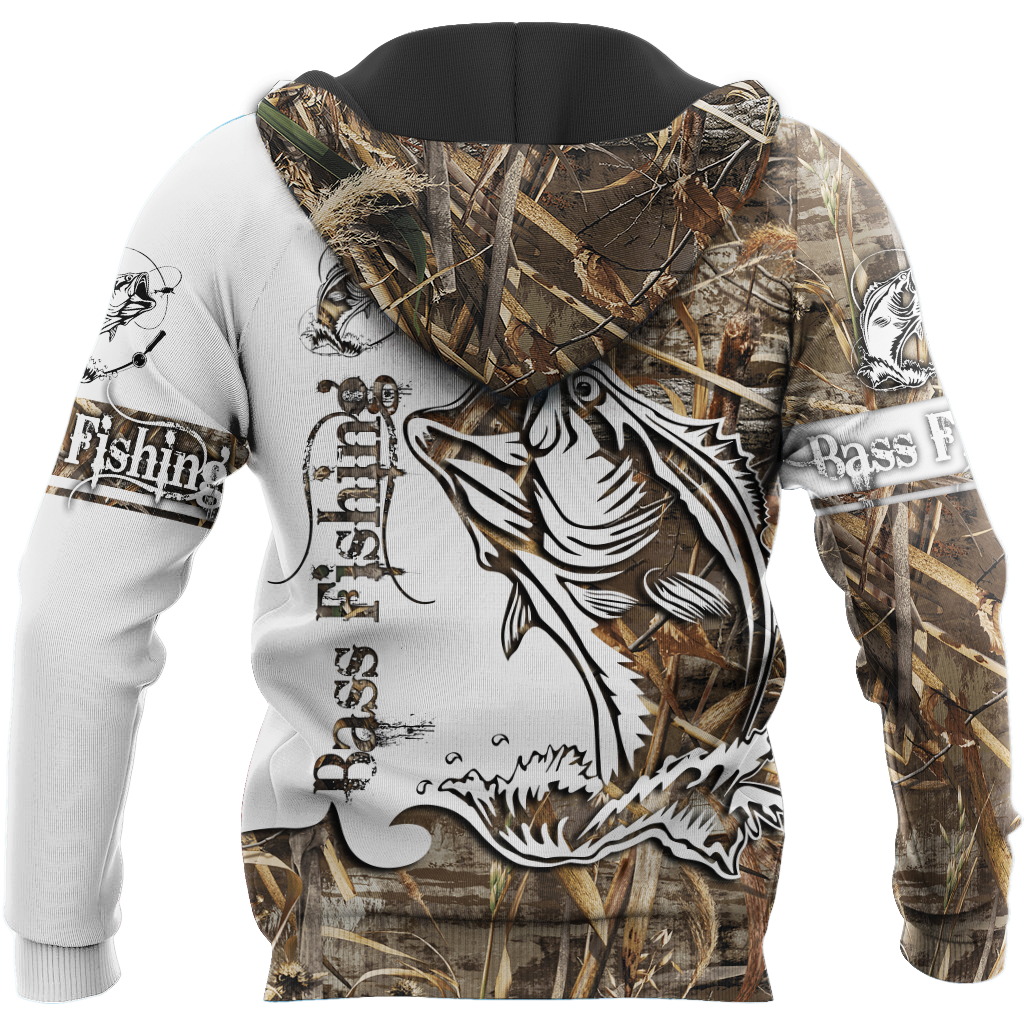 Bass Fishing Sport Muddy Water Camo tattoo 3D shirts for men and women