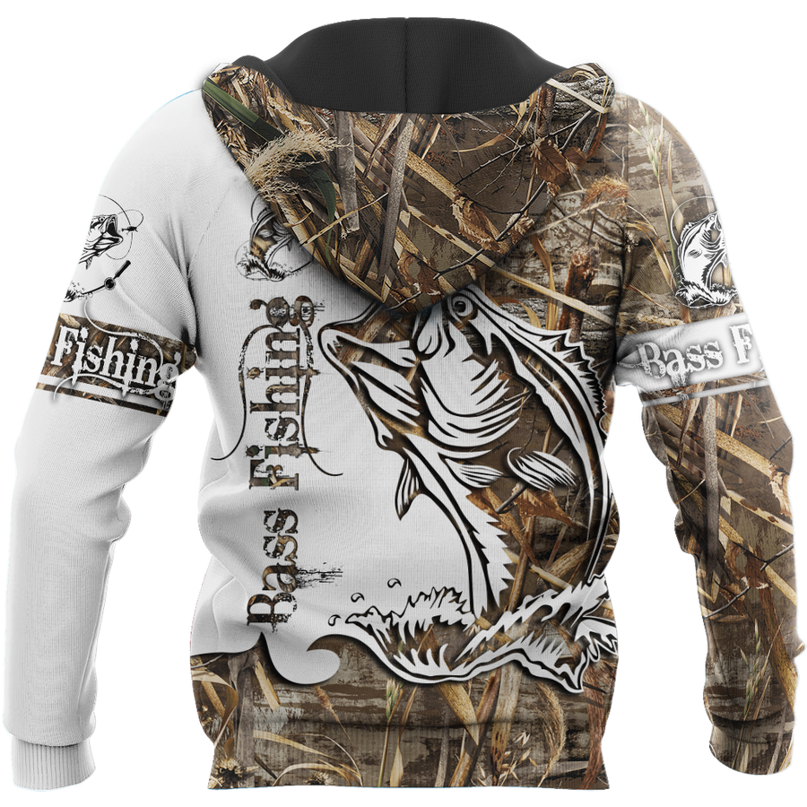 Bass Fishing Sport Muddy Water Camo tattoo 3D shirts for men and women