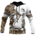 Bass Fishing Sport Muddy Water Camo tattoo 3D shirts for men and women