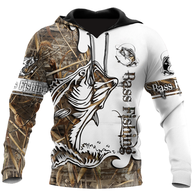 Bass Fishing Sport Muddy Water Camo tattoo 3D shirts for men and women