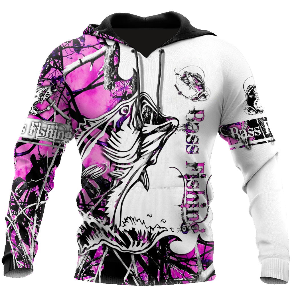 Bass Fishing Sport Country Girl Camo tattoo 3D shirts for men and women