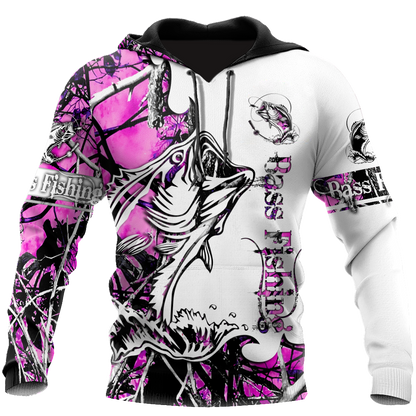Bass Fishing Sport Country Girl Camo tattoo 3D shirts for men and women