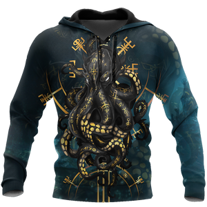 Premium Unisex Hoodie Kraken Octopus King of The Seven Seas III ML