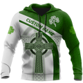 Custom name Irish Celtic Knot Cross 3D Design print shirts