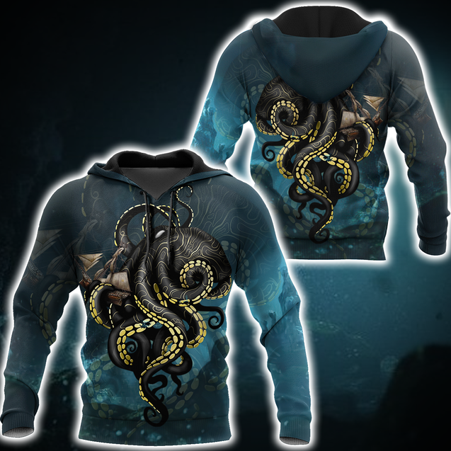 Premium Unisex Hoodie Kraken Octopus King of The Seven Seas IV ML