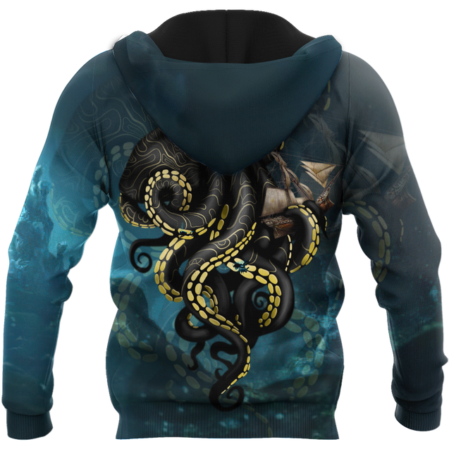 Premium Unisex Hoodie Kraken Octopus King of The Seven Seas IV ML