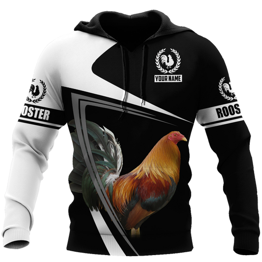 Rooster Personalized Name 3D All Over Printed Unisex Hoodie