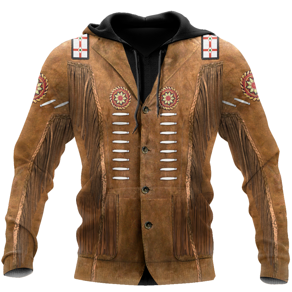 Native Cowboy Jacket No18 Cosplay 3D Over Printed Unisex Deluxe Hoodie ML