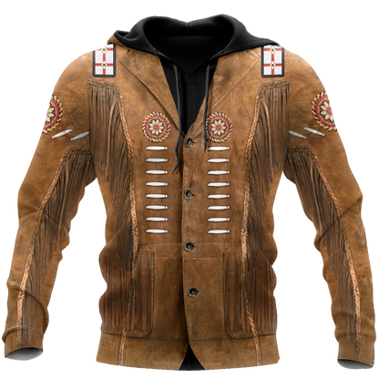 Native Cowboy Jacket No18 Cosplay 3D Over Printed Unisex Deluxe Hoodie ML