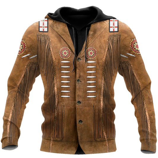 Native Cowboy Jacket No18 Cosplay 3D Over Printed Unisex Deluxe Hoodie ML