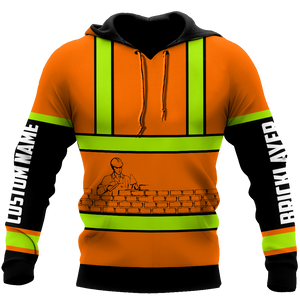 Premium Unisex Hoodie Customize Bricklayer Safety ML