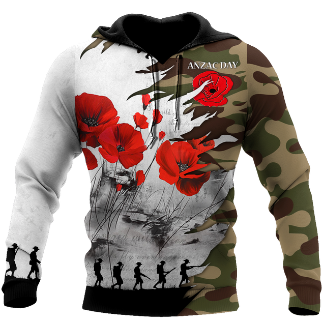 Premium Unisex Hoodie Poppy Flower Anzac Day ML