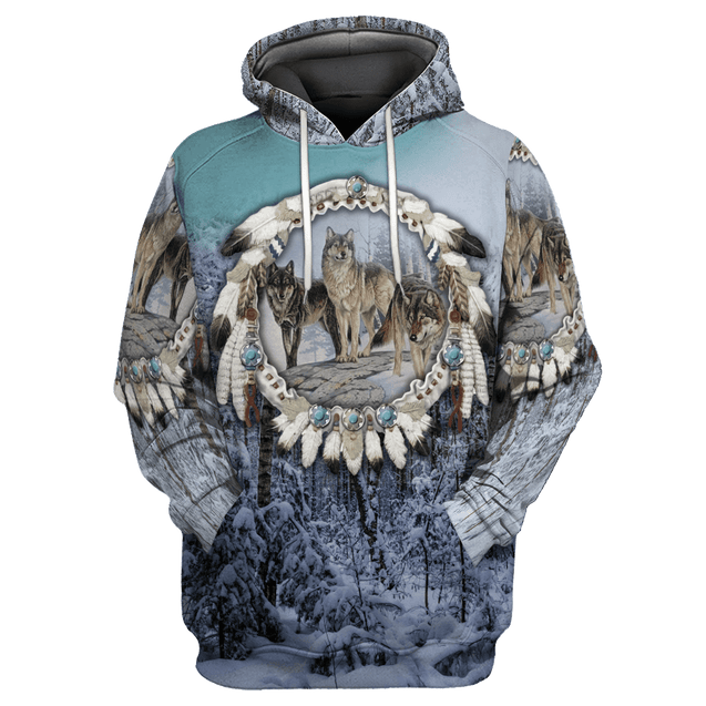 Wolf Native American 3D All Over Printed Unisex Shirt