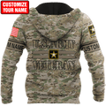 US Army Veteran Personalized Name 3D All Over Printed Unisex Hoodie