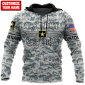 US Army Veteran Personalized Name 3D All Over Printed Unisex Hoodie