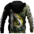 Fishaholic Bass Fishing camo unisex 3d all over printed shirts