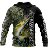 Fishaholic Bass Fishing camo unisex 3d all over printed shirts