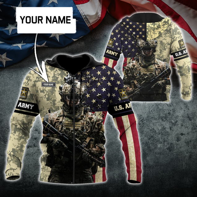 Army Customize Name 3D All Over Printed Shirts MH18112005