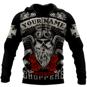 Customize Name Motorcycle Racing 3D All Over Printed Unisex Shirts American Choppers