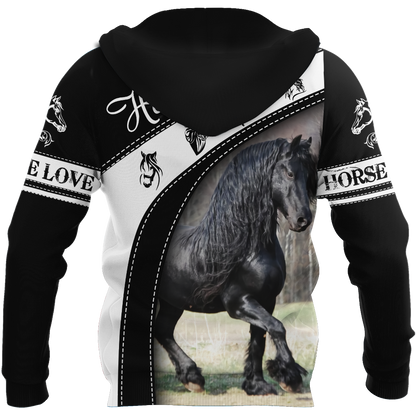 Black Horse 3D All Over Printed Shirts PD19022101
