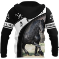 Black Horse 3D All Over Printed Shirts PD19022101