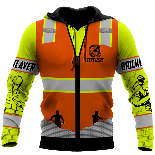 Premium Unisex Hoodie Customize Bricklayer Safety ML