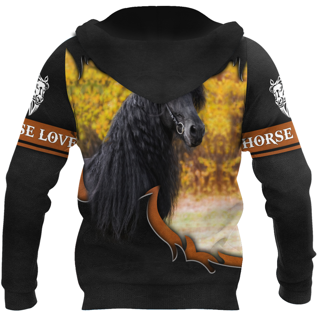 Black Horse 3D All Over Printed Shirts PD19022102