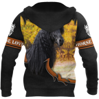 Black Horse 3D All Over Printed Shirts PD19022102