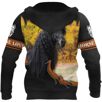 Black Horse 3D All Over Printed Shirts PD19022102