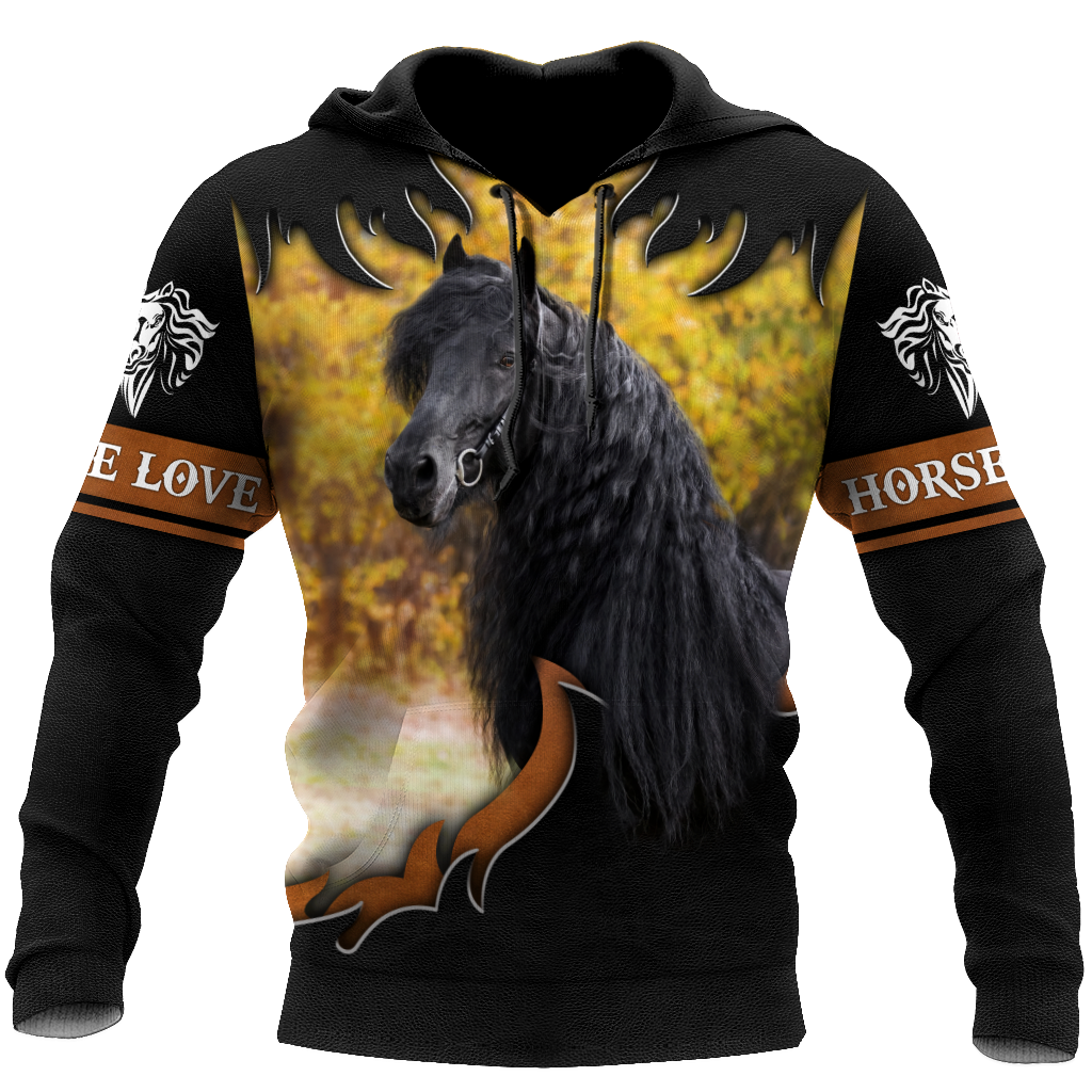 Black Horse 3D All Over Printed Shirts PD19022102