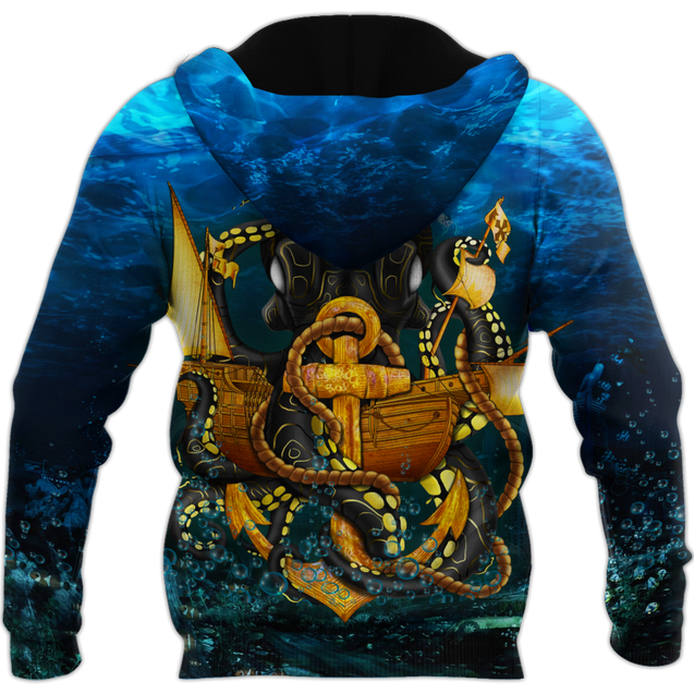 Premium Unisex Hoodie Kraken Octopus King of The Seven Seas V ML