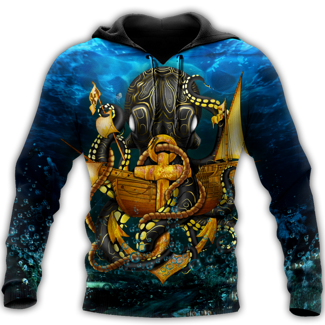 Premium Unisex Hoodie Kraken Octopus King of The Seven Seas V ML