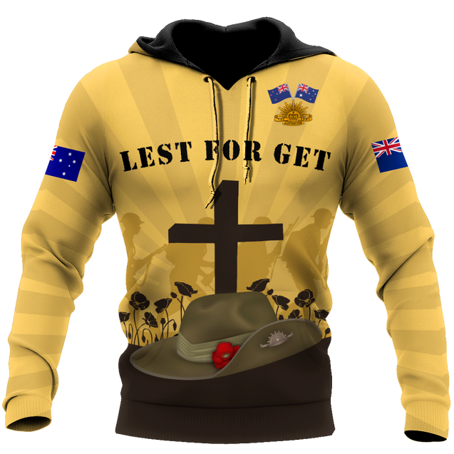 Lest We Forget Anzac Day 3D Printed Unisex Shirts