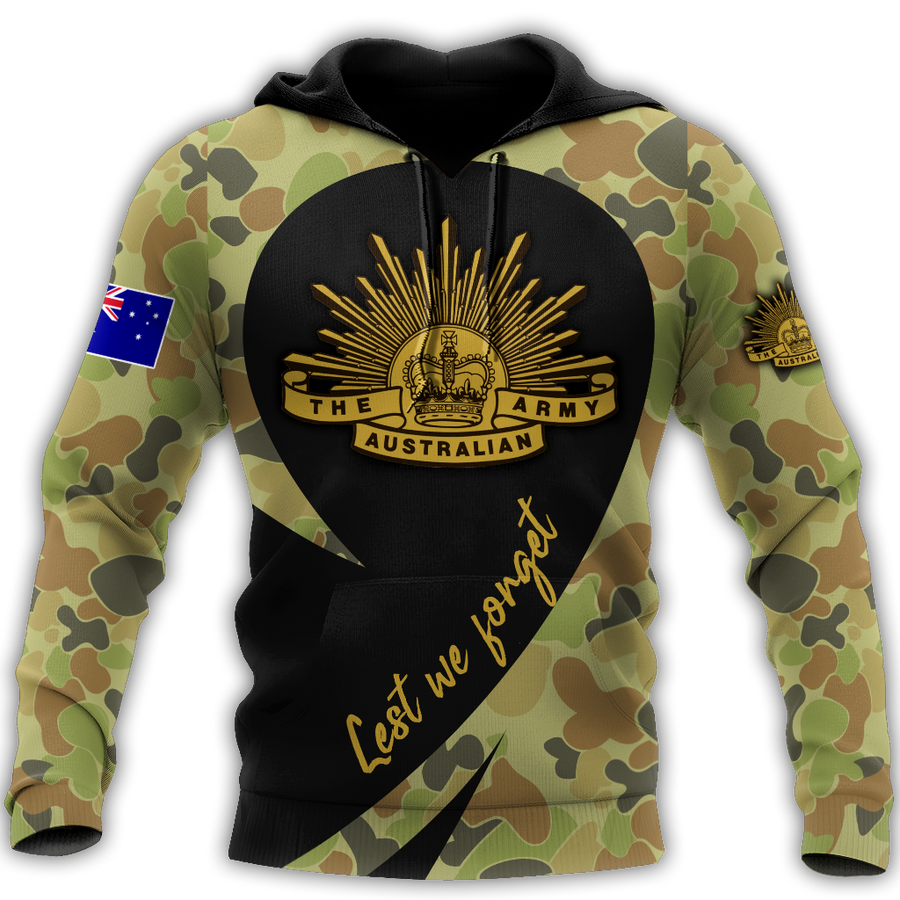 Anzac Day Lest We Forget Australian Army Camo 3D Printed Unisex Shirts TN