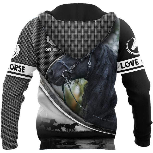 Beautiful Friesian Horse 3D All Over Printed Hoodie For Men And Women VP19112002