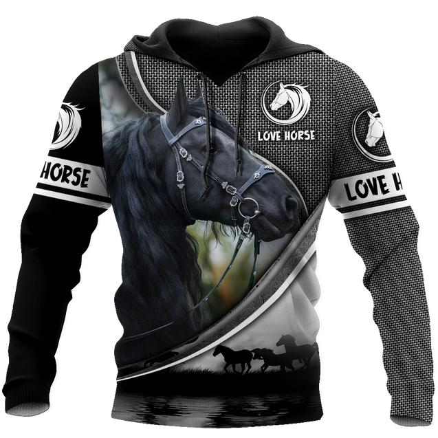 Beautiful Friesian Horse 3D All Over Printed Hoodie For Men And Women VP19112002