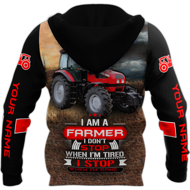 3D All Over Printed Tractor  Red  Unisex Shirts Custom Name XT NTN20022103