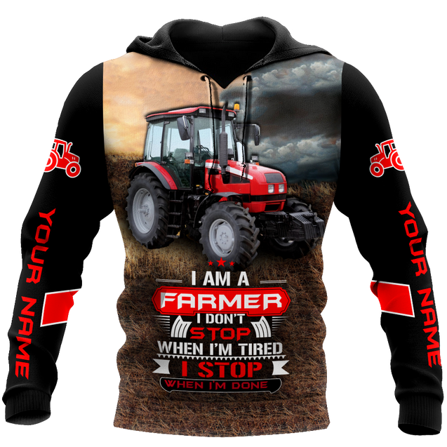 3D All Over Printed Tractor  Red  Unisex Shirts Custom Name XT NTN20022103