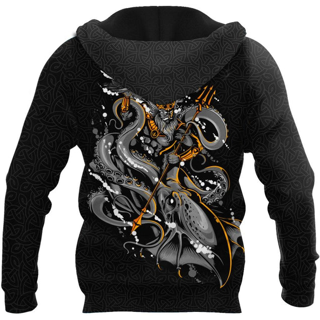 Premium Unisex Hoodie Kraken Octopus And Poseidon ML