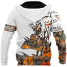 Personalized Name Bull Riding 3D All Over Printed Unisex Shirts Orange Tattoo