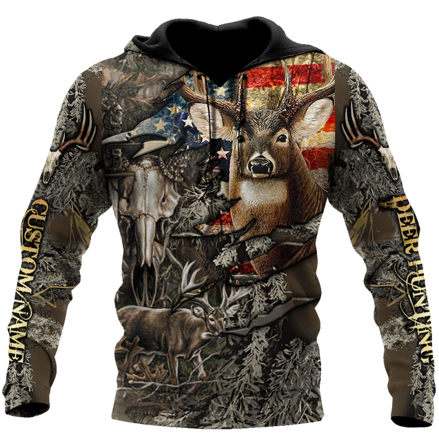 Deer Hunting Personalized Name 3D All Over Printed Shirts MH20052103