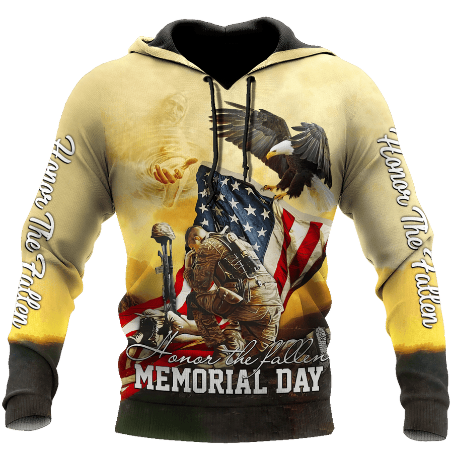 Honor the Fallen Memorial Day US Veteran 3D All Over Printed Unisex Hoodie HHT20052106