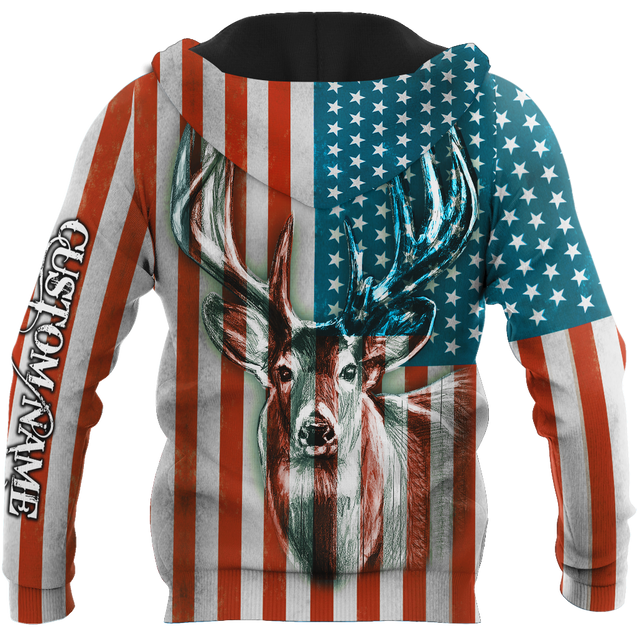 US Deer Persionalized Name 3D All Over Printed Shirts MH21052101