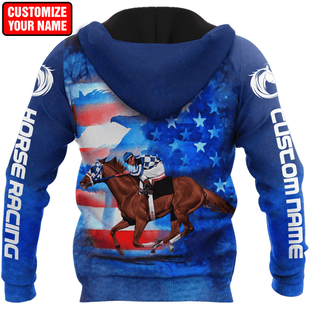 Personalized Name Horse Racing 3D All Over Printed Unisex Shirts American Rider