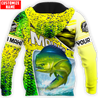 Custom name Mahi-mahi fishing scales design 3d print shirts