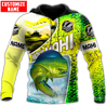 Custom name Mahi-mahi fishing scales design 3d print shirts