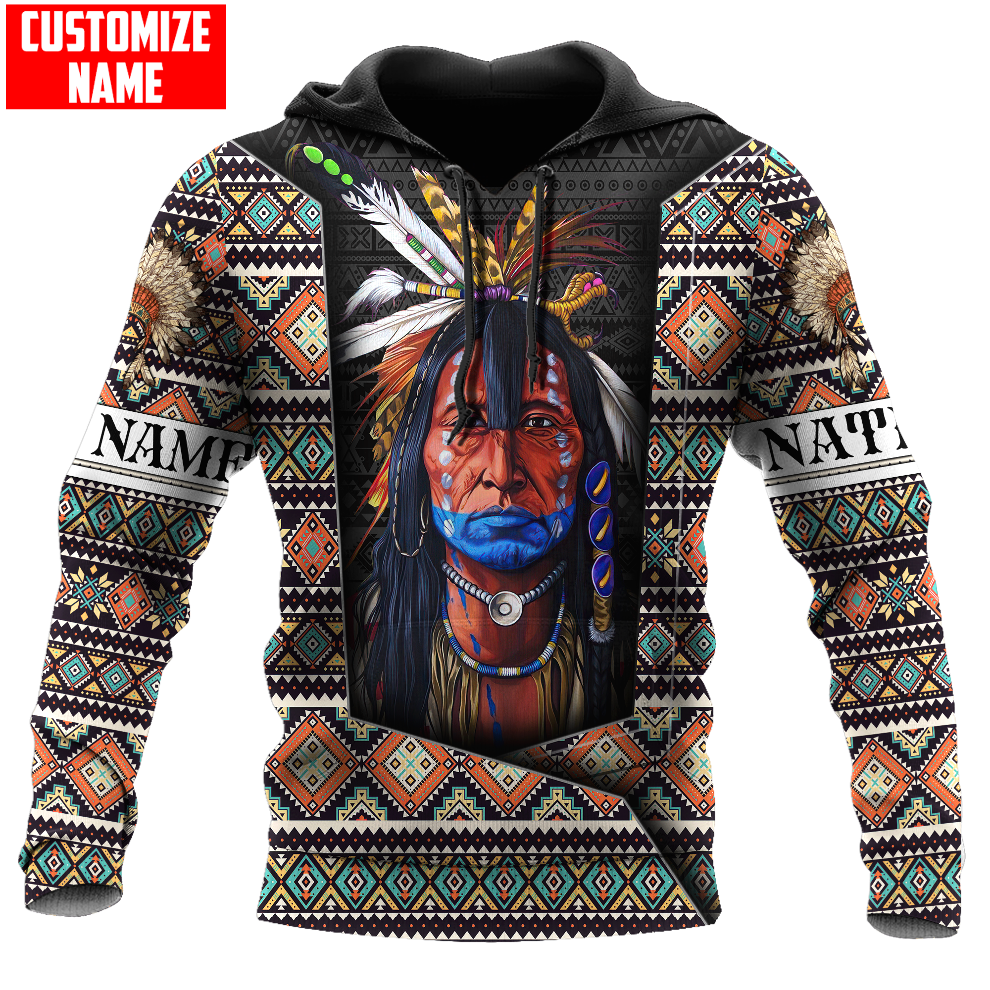 Customized Name Native American 3D All Over Printed Unisex Shirts