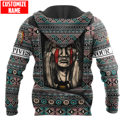 Customized Name Native American 3D All Over Printed Unisex Shirts