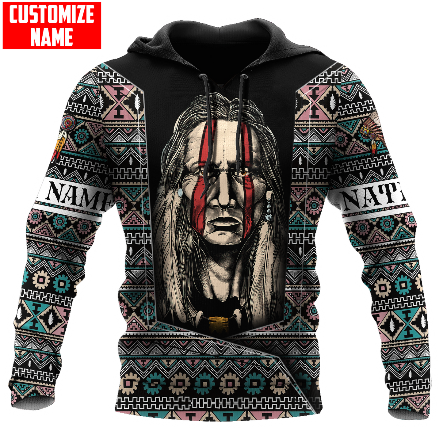 Customized Name Native American 3D All Over Printed Unisex Shirts